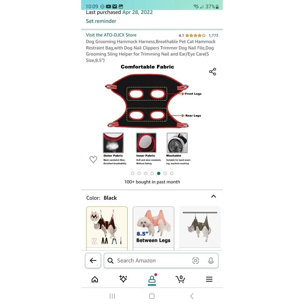 Dog Grooming Hammock Harness‎ for Nail Trimming, Pet Grooming Slingsize Small